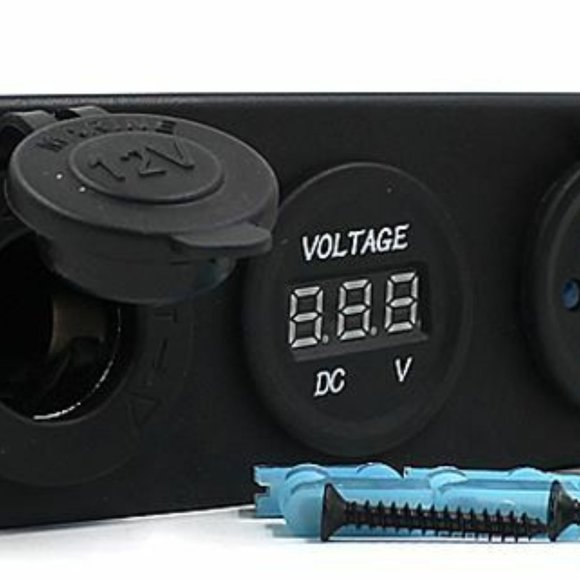 Marine 12V Car-Boat-RV-ATV  Power Socket + Voltmeter + Dual USB Charger - Picture 3 of 4